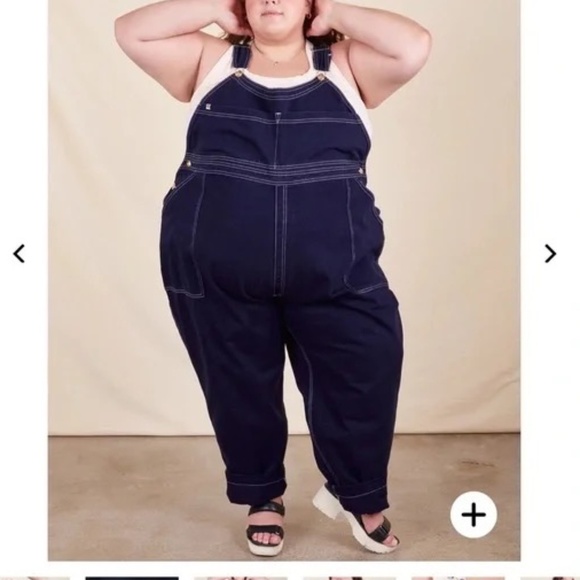 Big Bud Press Overalls Navy Blue White Stitching Plus Size 4X - Picture 2 of 15